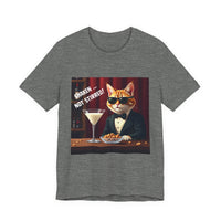 Spy Cat Drinking Milk Martinis Unisex Jersey Short Sleeve Tee – Sleek Design for Bold Style