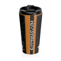 Trust No One Cat Suspiciously Prowling Stainless Steel Travel Mug – Playful Design for Coffee & Tea Lovers
