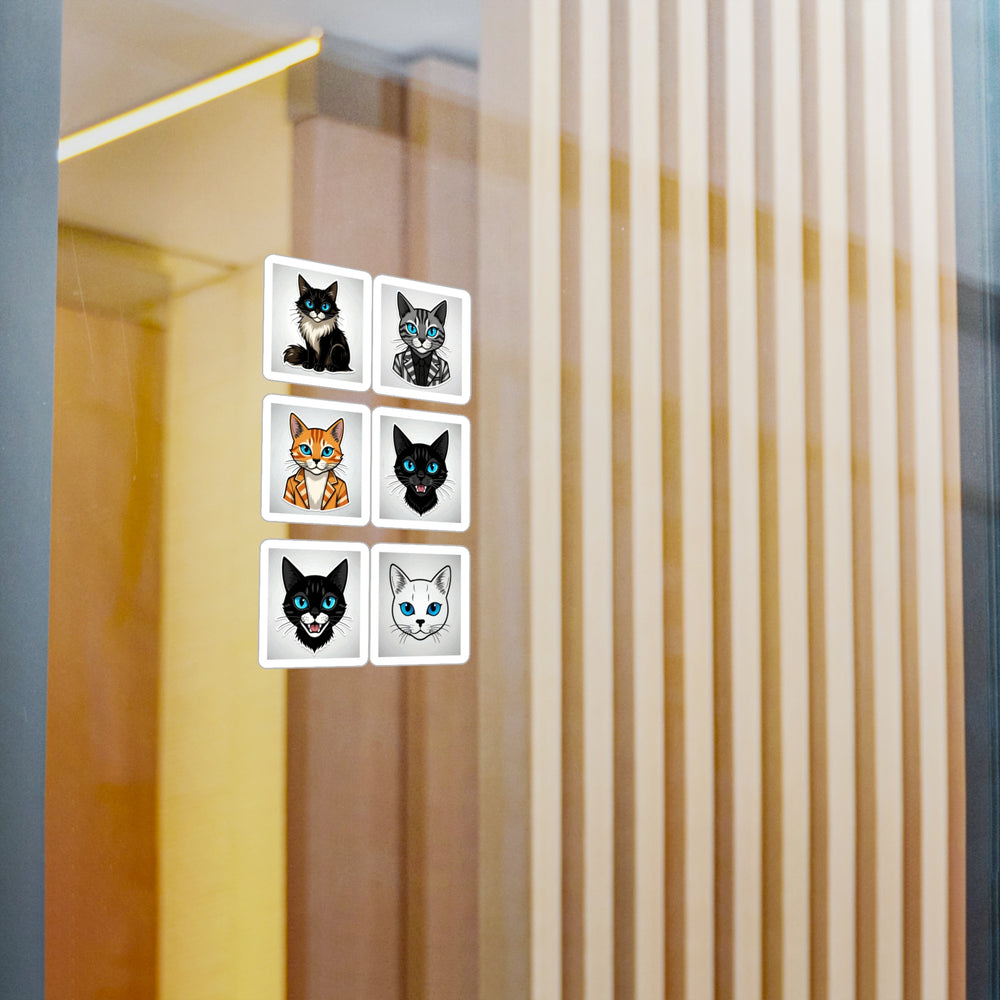 Cat Character Cartoon Stickers Kiss-Cut Vinyl Decals (4 Sizes) – Satin Finish & Durable Design  s