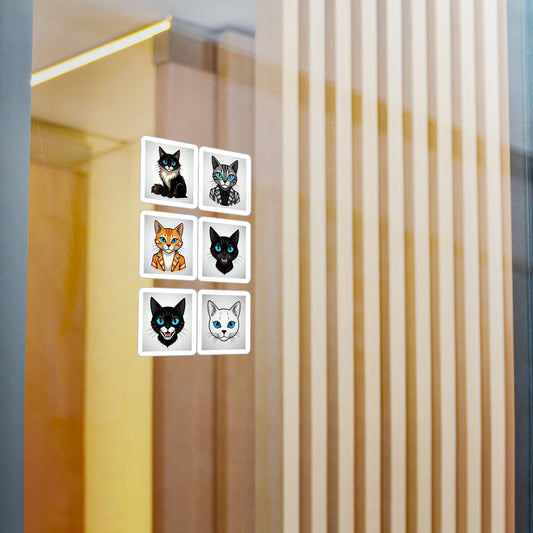 Cat Character Cartoon Stickers Kiss-Cut Vinyl Decals (4 Sizes) – Satin Finish & Durable Design  s