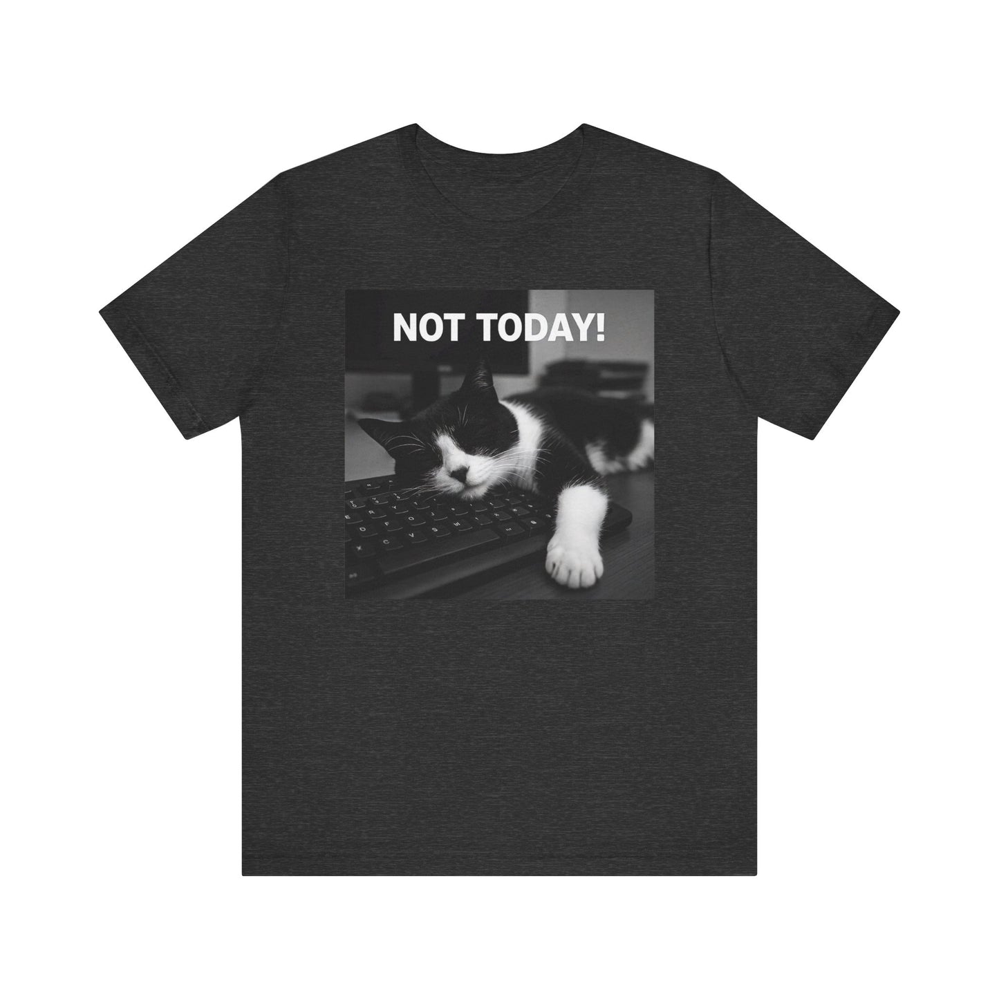 Not Today Cat Nap T-Shirt - Unisex Jersey Short Sleeve Tee - Funny Tech Cat Graphic Shirt