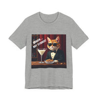 Spy Cat Drinking Milk Martinis Unisex Jersey Short Sleeve Tee – Sleek Design for Bold Style