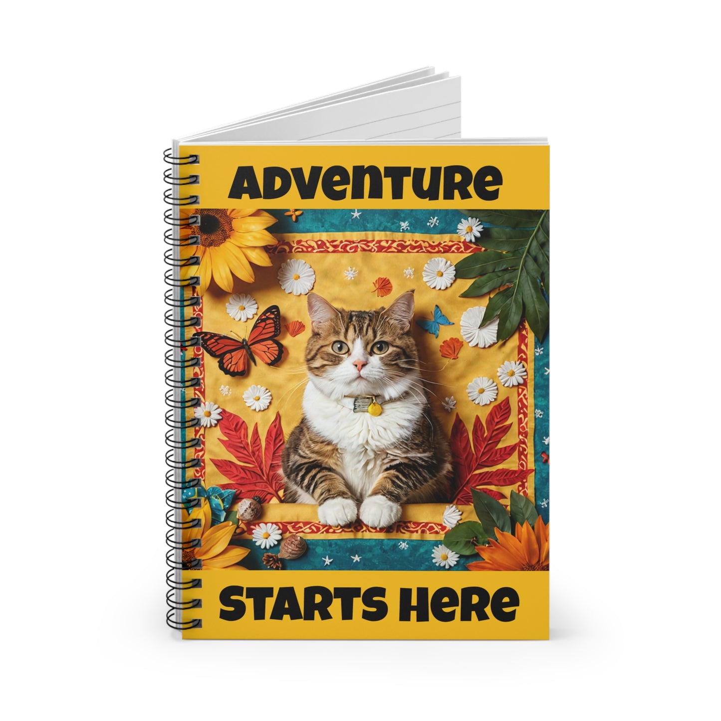 Hippie Cat Themed Ceramic Coffee Mug (11oz, 15oz) – White Ceramic with Colored Interior & Handle | Glossy Finish & Lead/BPA-Free