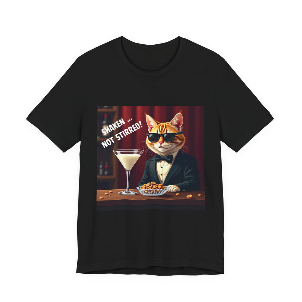 Spy Cat Drinking Milk Martinis Unisex Jersey Short Sleeve Tee – Sleek Design for Bold Style