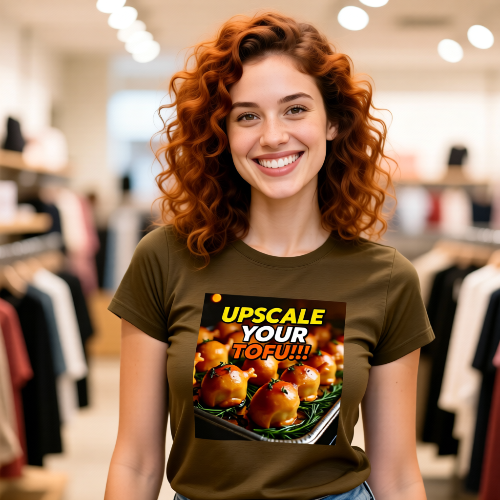 Upscale Your Tofu T-Shirt - Unisex Jersey Short Sleeve Tee - Food-Themed Graphic Shirt