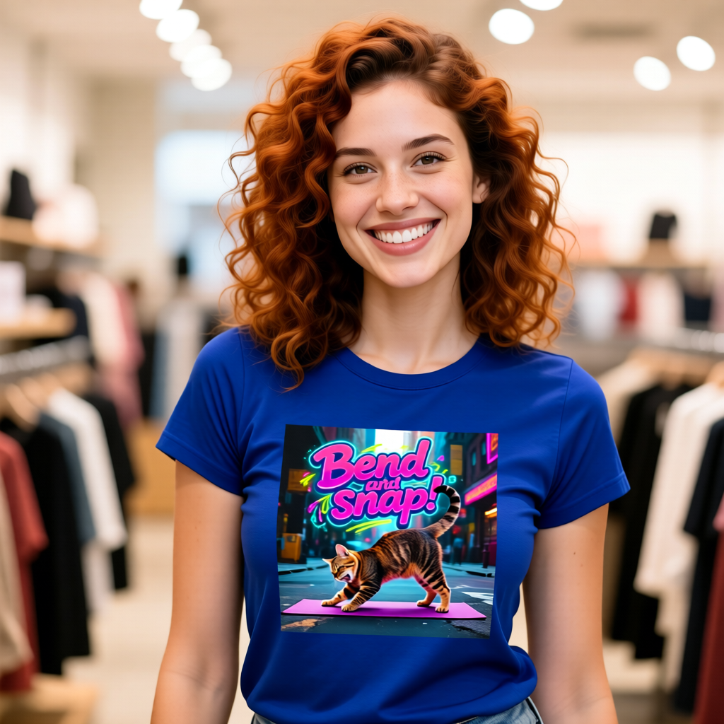 Bend and Snap Yoga Cat T-Shirt - Unisex Jersey Short Sleeve Tee - Whimsical Feline Yoga Graphic Shirt