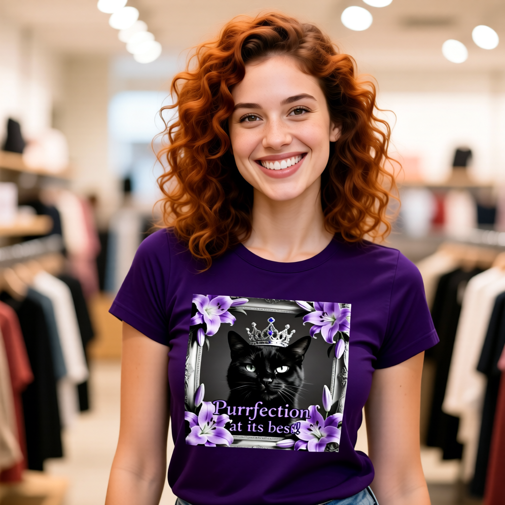 Purrfection at its best T-Shirt - Unisex Jersey Short Sleeve Tee - Royal Feline Graphic Shirt
