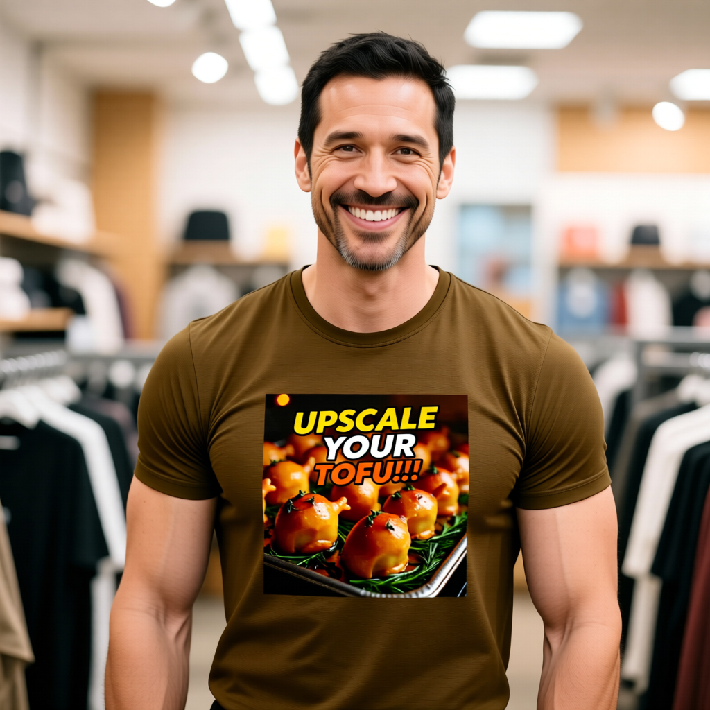 Upscale Your Tofu T-Shirt - Unisex Jersey Short Sleeve Tee - Food-Themed Graphic Shirt