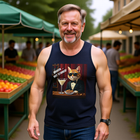 Spy Cat Enjoying a Milk Martini in a Nightclub Unisex Jersey Tank – Sleek Design for Bold Style