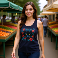 Panther Walking Through Colorful Jungle Brush Unisex Jersey Tank – Vibrant Design for Everyday Wear