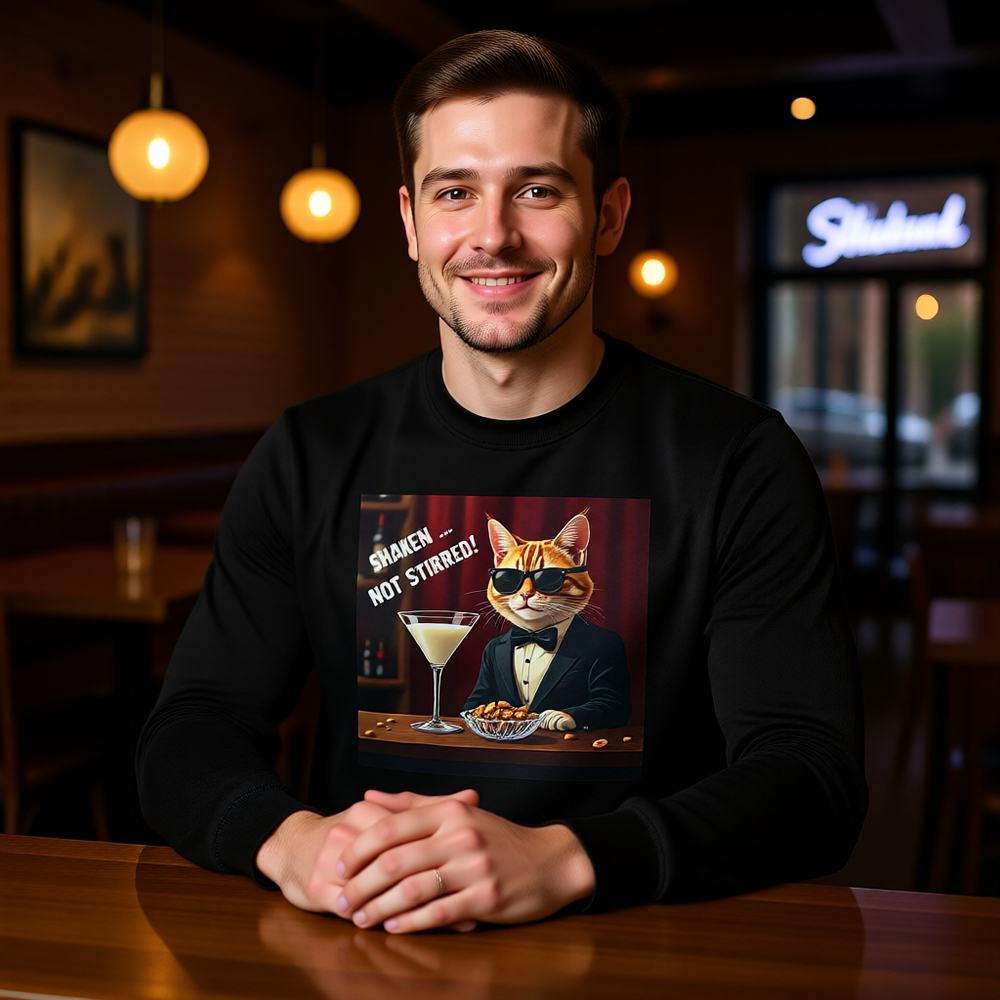 Spy Cat Drinking Milk Martinis Unisex Ultra Cotton Long Sleeve Tee – Sleek Design for Bold Style
