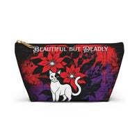 Beautiful But Deadly Cat Graffiti Accessory Pouch – T-Bottom Zipper Bag for Cosmetics & More