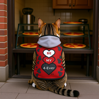 Be Mine 4-Ever Valentine Cat Hoodie – Custom Pet Hoodie with Black/White Rib Color Options